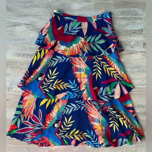 FARM Rio Dresses & Skirts - Farm Rio Fatima Tiered Midi Skirt Size Small